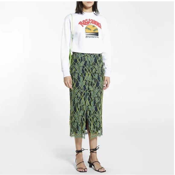 Roseanna Lace Pattern Midi Length Skirt